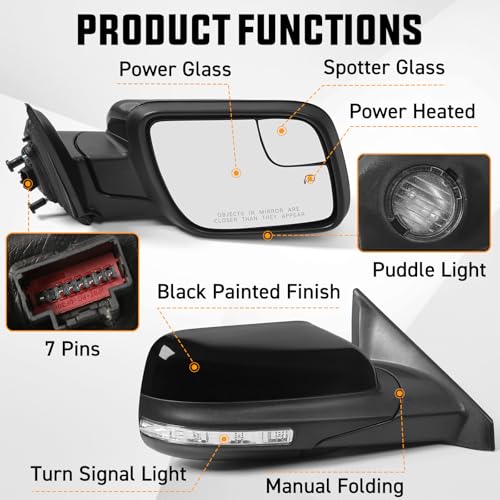 MIEF ROD-Right Passenger Side Power Door Mirror for Ford Explorer 2011-2019 by MIEF ROD - Used condition - Image 2