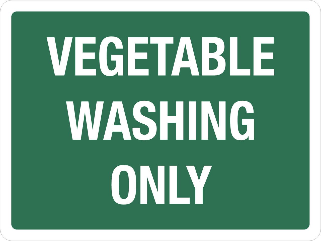 Signage Vegetable Washing Only Green Landscape - Wall Sign Food Safety 12"X8" Metal Danger Warning Man Cave Yard Indoor Or Outdoor
