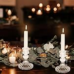 12 Pack Glass Candlestick Holders- Clear Taper Stripe Candle Holders for Candlesticks, 4" H Taper Candle Holders Small Centerpiece for Wedding, Festival, Party & Windowsill Decor - Image 3