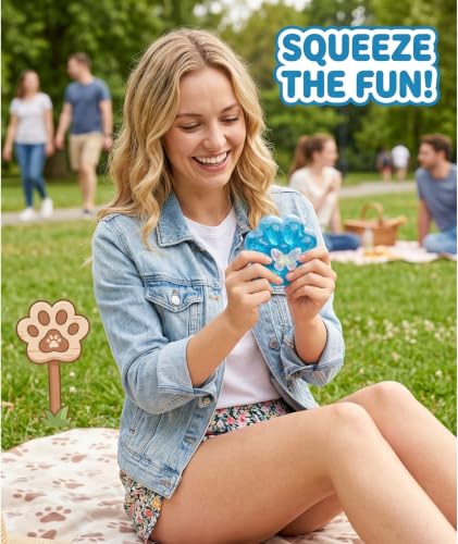 Image of 3PCS Taba Squishy Cat Paw, Taba Squishy for Relaxing Sensory Fidget Pinch Family for Kids Cat Paw Squeeze Cute Beautiful Cat Paw (Blue 3)