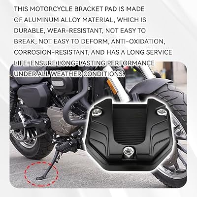 Motorcycle Kickstand Pad Kickstand Extension Pad Harley Kickstands Pad Safety Stand for Motorcycle Kickstands Shoe Foot Side Stand Extension Anti-Sink Support for Modification Accessory (Black)