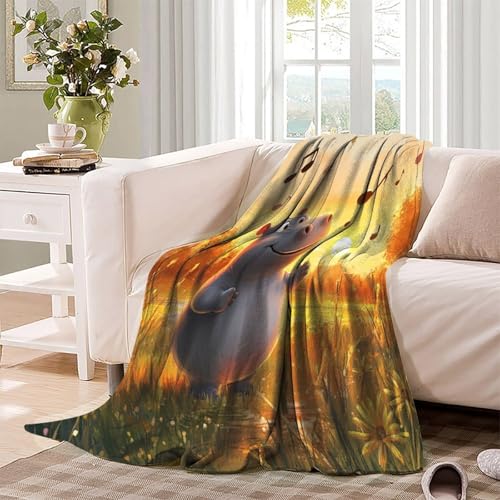 Couverture hippopotame douce et chaude avec impression 3D durable