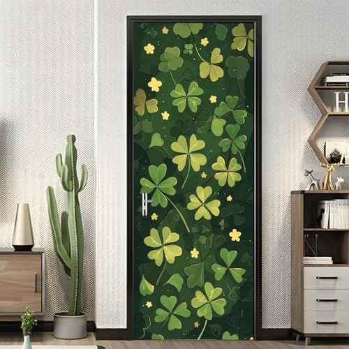 Vinilos Para Puertas 95X215Cm Vaca Vinilo Puerta 3D Pegatinas Para La Renovación De La Puerta Arte Mural Etiqueta Carteles Pegatinas De Pared Diy Decoraciones