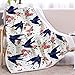 CYPZ Spring Birds Sherpa Coperta in Pile Rondine Coperta in Peluche Biancheria da Letto Floreale Coperte di Fiori Rosa per Letto Couverture