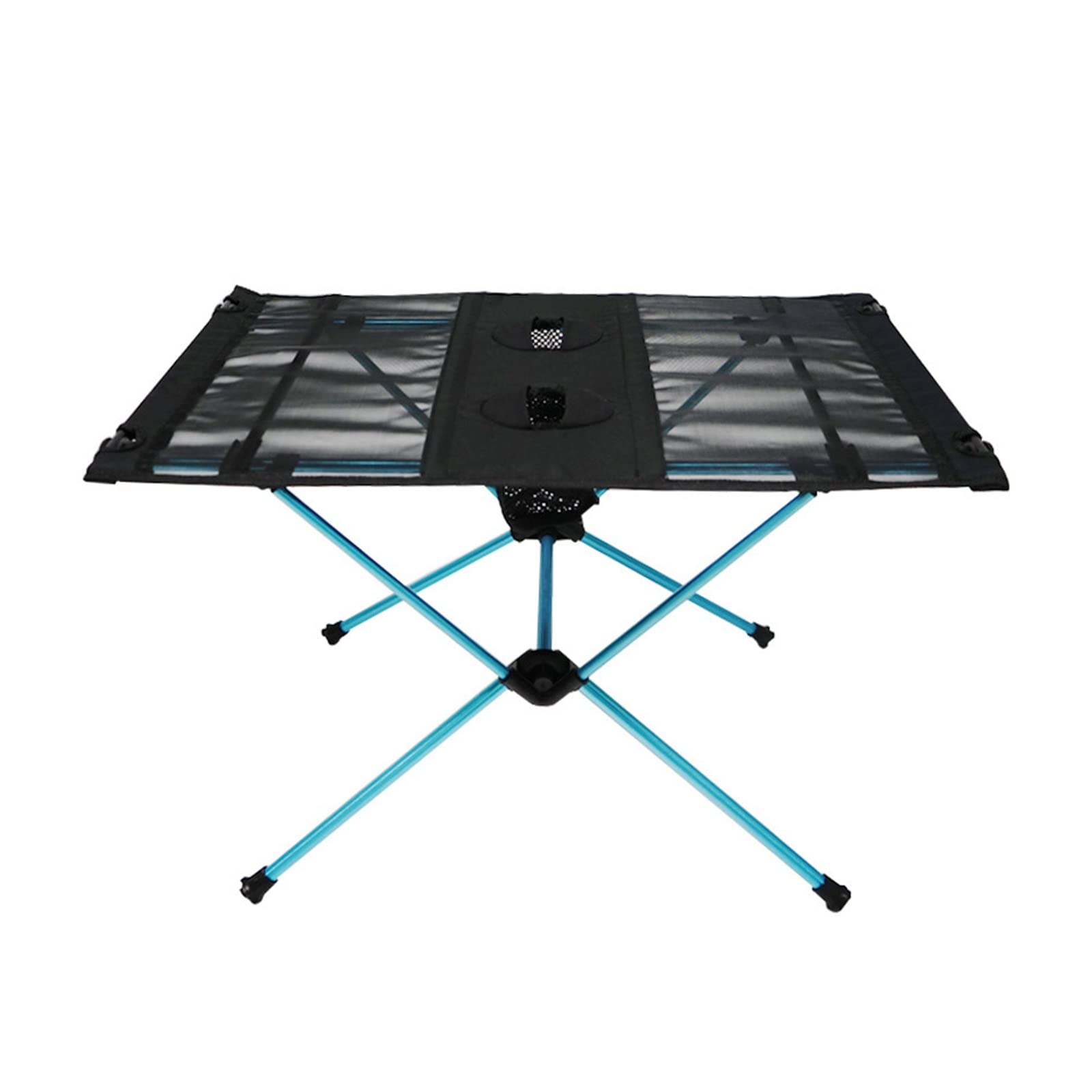 Table Pliante Table Portable Pliable avec Sac pour Camping en Plein air, randonnée et Pique-Nique Table Pliante avec Porte-gobelet Poche latérale Table de Camping Pliante Portable (Color : Blue, Siz
