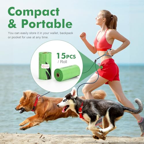 REVER GH51, 300 Stück Hundekotbeutel, Biologisch Abbaubare Hundekotbeutel, Auslaufsicher und Extra Dicke, mit Lavendelduft (20 Rollen, 15 pro Rolle)