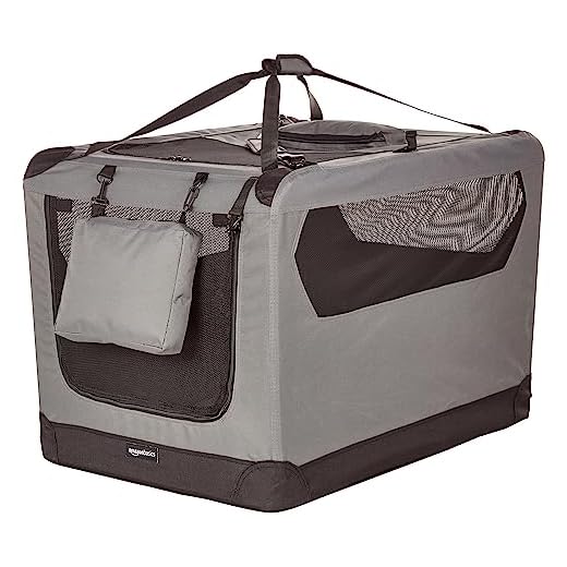AmazonBasics Premium Folding Portable Soft Pet Crate - 36‘, GREY