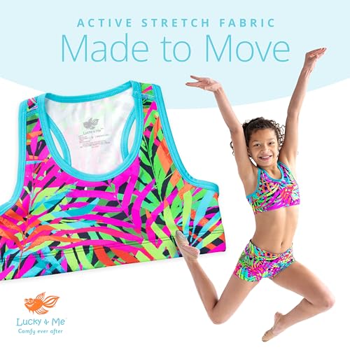 Layla Girls Racerback Cropped Tank (3-Pack) Calypso 6 - Thumbnail 4