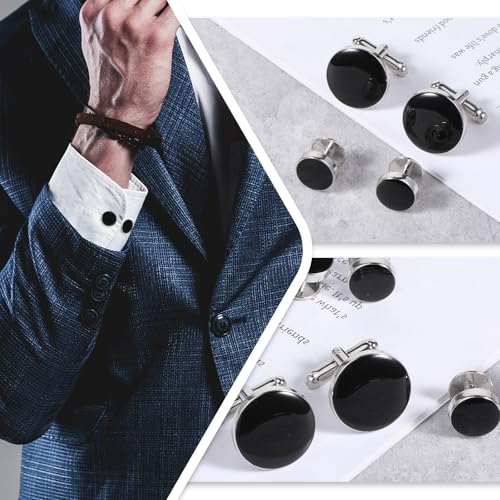 COMNICO 8-teiliges Manschettenknöpfe-Set für Herren passend zu Smokinghemd und Hemd Einzigartiges Business-Schmuckstück oder Accessoire für Herren Bestes Geschenk geeignet für Hochzeite