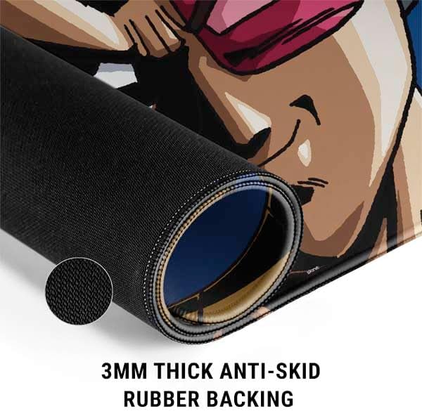 Skinit Large Gaming Mouse Pad - Officially Licensed Vegeta Portrait Design with Stitched Edges, Waterproof, Non-Slip Rubber Base, Desk Mat for Keyboard & Mouse, 31.5" x 11.8" inches