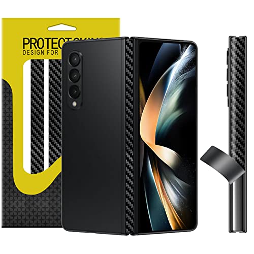 3 Pack Galaxy Z Fold 4 Scharnier Schutz Folie, Z Fold 4 Scharnierfolie Carbon Aufkleber Schutzstreifen, Anti-Kratz Carbon Scharnierschutz Folie für Samsung Galaxy Z Fold 4 Dauerhaft Kratzfest -Schwarz Cover