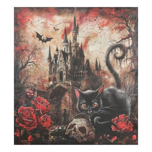 QwThum Halloween Castle Skull Rose Bat Dishwasher Magnet Cover Front Decoration Refrigerator Magnetic Sticker Home Cabinet Appliances Stickers Fashion Vintage Simple Art Magnetic Cover Moms Day 23x