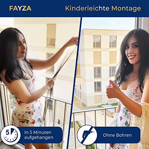 FAYZA Fliegengitter Fenster groß 1,50x2,50m für bodentiefe Fenster - Premium Qualität - Insektenschutz Fenster - Moskitonetz - Fliegennetz Fenster - Insektenschutznetz - Mückenschutz - Mückennetz