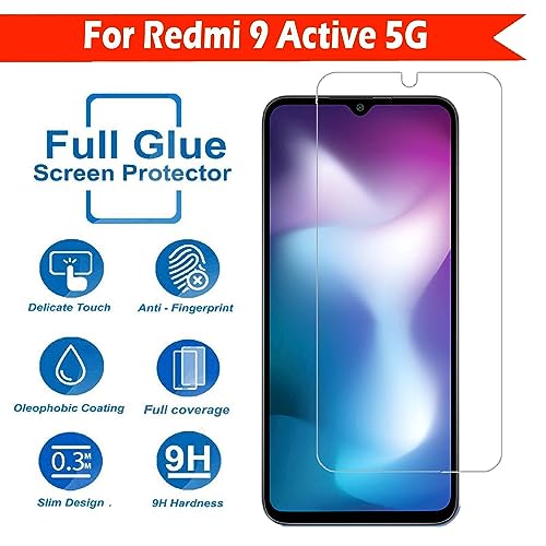 Image of Tempered Glass Screen Protector Compatible for Redmi 9 /Redmi 9T /Redmi 9 Power /Redmi 9 Prime /Poco M3 /Poco M2, Full Screen Coverage; Except Edges and Easy Installation Kit(Transparent), Pack of 1