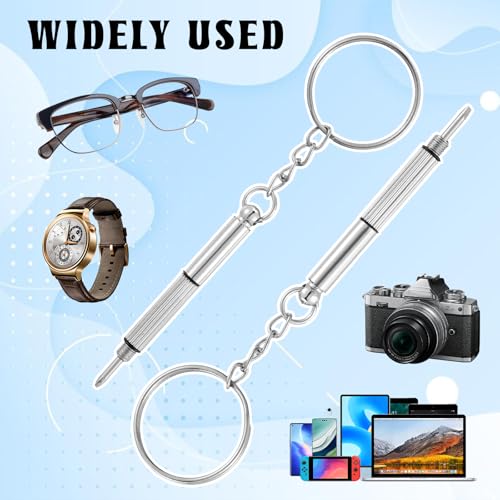 JIEYAO 3 Pcs Eyeglass Screwdriver Repair Kit, 3-in-1 Mini Glasses Screwdrivers, Eyeglass Repair Kit with 30 pcs Nose Pads & 33 Screws Eyeglasses Screw Replacement Set for Watch Clock Spectacle Repair