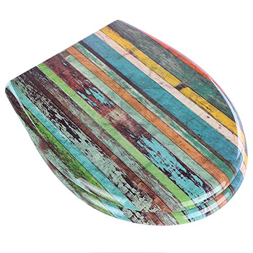 MMMP Tapa del Inodoro, WC Engrosada Cubierta del hogar Universal WC impresión T-Tipo de Estilo Antiguo Color de la Cubierta de Asiento de Inodoro Accesorios Cubierta