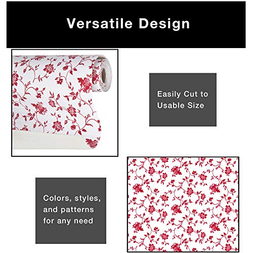 Smart Design Bonded Grip Shelf Liner - 12 Inch X 10 Feet - Non Adhesive, Strong Grip Bottom, Easy Clean Kitchen Drawer, Cabinet, Cupboard Dresser Protector Cover, Non Slip Rubber Mat - Wisteria Red #TOP3