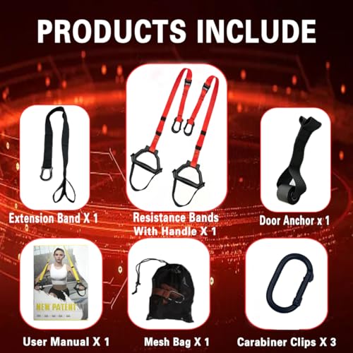 image for ADALT LION Bodyweight Resistance Training Straps, Complete Home Gym Fi