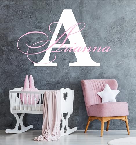 Decor Designs Decals Fancy Girls Personalized Custom Name Vinyl Wall Art Decal Sticker, Nursery Bedroom Baby Decor, Multiple Font and Color, (Multiple...