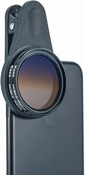 Kase 41mm Magnetic Cell Phone Lens CPL Filter Kit,Includes Circular Polarizer Filter,Soft Graduated ND1.2 Filter,Lens Clip for iPhone 16 15 14 13 12 11 8 7 XR X XS,Samsung Android Smartphone