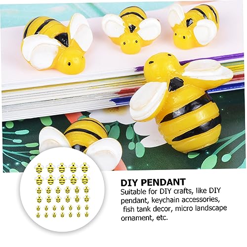 90 Abejas de resina en miniatura TEHAUX para decoración de manualidades y joyería DIY 5