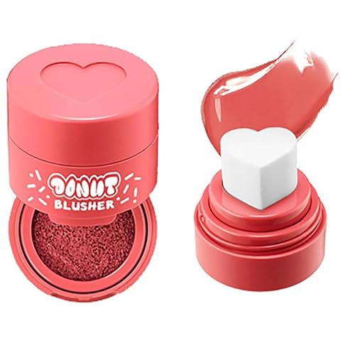 Cojín de aire Blush mejilla Sponqe Seal Blush Heart Head Sello rosa mate impermeable de larga duración Maquillaje facial altamente pigmentado rojo
