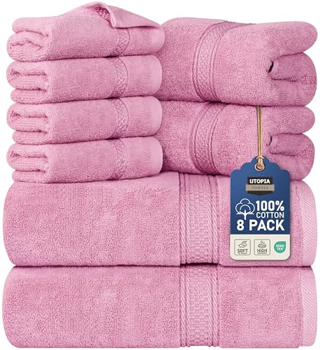 Utopia Towels 8 Piece Premium Towel Set, 2 Bath, 2 Hand, and 4 Wash...
