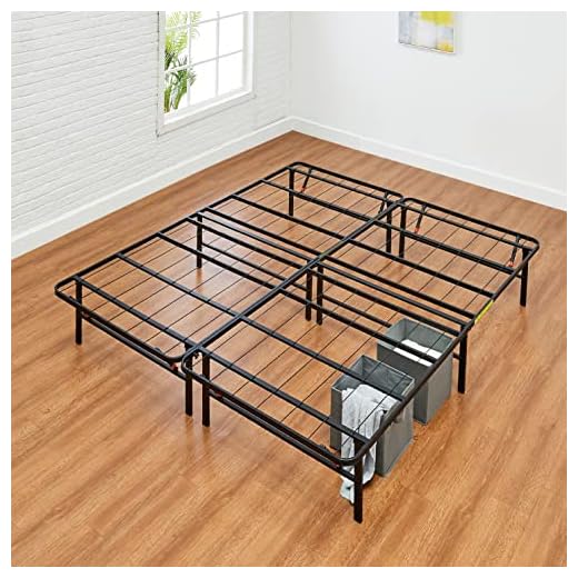 Amazon Basics Foldable, 14" Metal Platform Bed Frame with Tool-Free Assembly, No Box Spring Needed - Queen