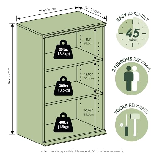 Image of Furinno FANO Closet Organizers and Storage, 3-Tier Closet Organizer with Adjustable Shelves, Stackable Open Shelf Closet Shelves, 15.9 x 23.6 x 36.2 for Wardrobe, Bedroom, Living Room, White
