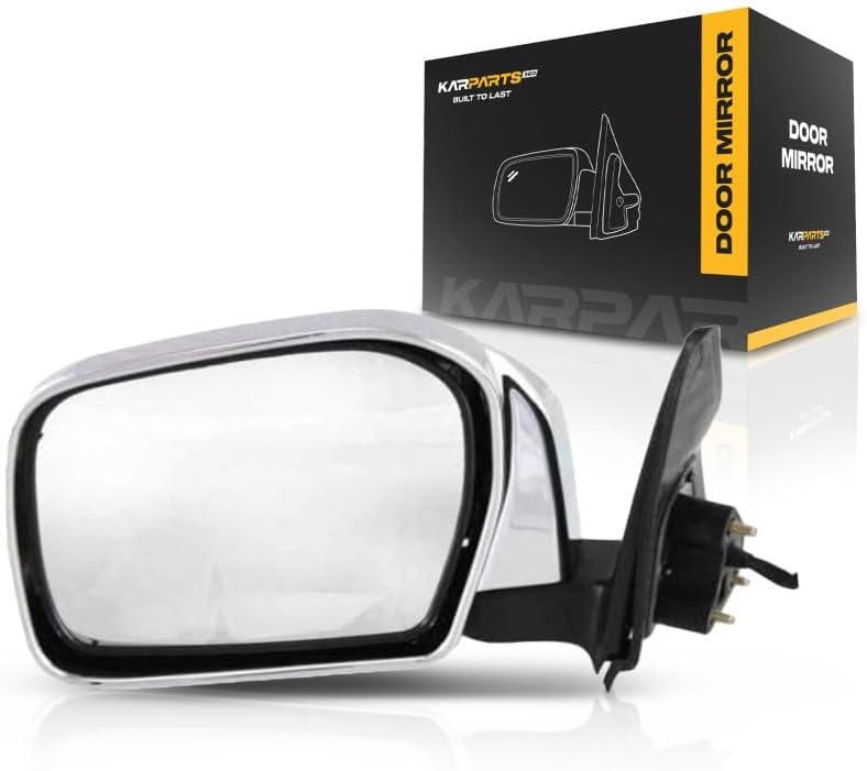 For Toyota Tacoma 2001 02 03 2004 Door Mirror Driver and Passenger Side | Pair | Power | Non-Heated | Chrome | Replacement For 87940-35751, 87910-35840 | TO1320159, TO1321159