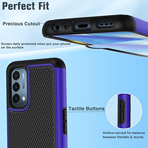 Jxvm For Oneplus Nord N200 5G Case: Dual Layer Protective Heavy Duty Cell Phone Cover Shockproof Rugged With Non Slip Textured Back - Military Protection Bumper - 6.49Inch (Black Blue) #TOP6