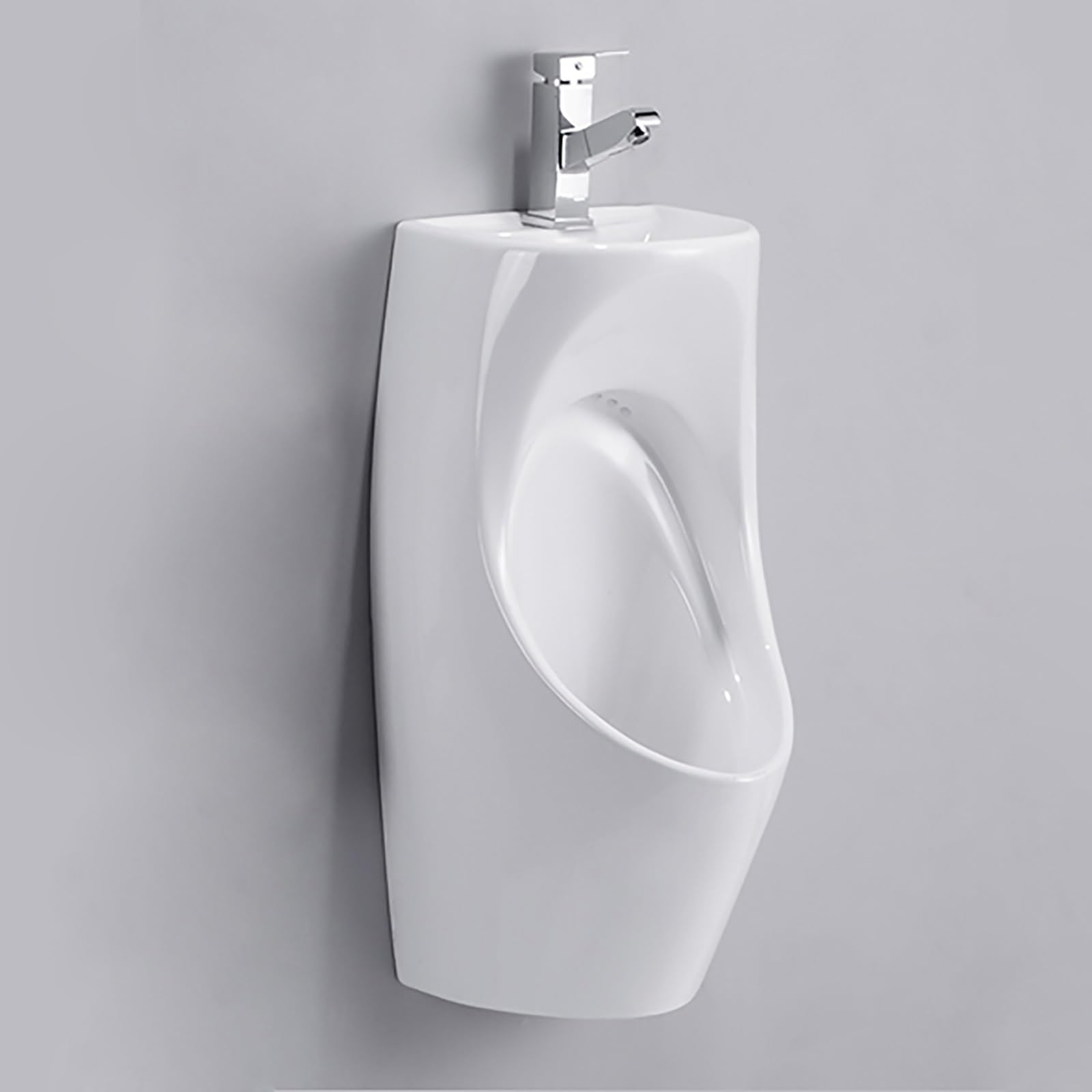 GTHTUHFD Urinals For Men Spill Proof, With Wash Basin And Faucet, Ceramic Urinals, Garage Urinal, Urinals For Men Spill Proof Nighttime, Urinals For Men Bathroom, Outdoor Uri,Pull