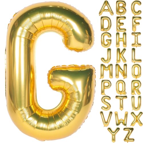 Grands ballons à l'hélium en mylar - 101 cm - Lettres de l'alphabet - Pour anniversaire, douche nuptiale, décoration d'anniversaire (lettre G)