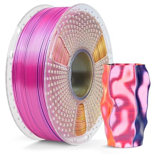 Image of SUNLU Silk Triple Color Pla Filament, Silk PLA 3D Printer Filament 1.75mm, Shiny Silk Texture, Dimensional Accuracy + /- 0.02mm, 1KG Spool (2.2 lbs), PLA Silk Triple Color (Red Yellow Blue)