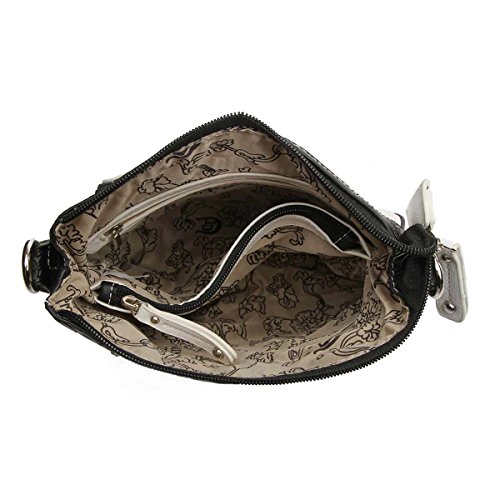 Western Style Metal Butterfly Rhinestone Studded Floral Tooled Leather Women Purse Crossbody Handbag Single Shoulder Bag4