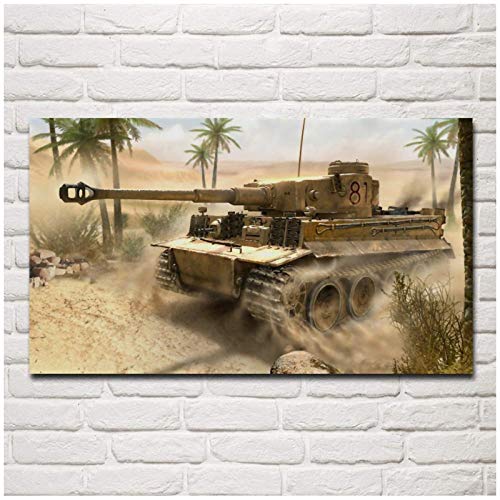 MULMF Militärische Panzer Wüste Schlachtfeld Wohnzimmer Dekoration Zuhause Wand Kunst Dekor Leinwand Poster-50X70Cm Kein Rahmen Cover