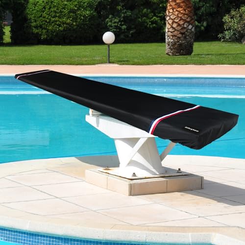 Swimming Pool Diving Board Cover,Outdoor Heavy Duty 600D Waterproof Anti-UV Replacement 6ft/8ft And 10ft Pool Diving Board Protector Cover,with Fixed Buckles and Elastic to Tie Down - Thumbnail 2