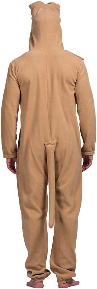 Adult Kangaroo Costume for Halloween Men Animal Pajamas Hooded Jumpsuit - Image 4