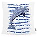 VOID Delfín Mular Cojín con Dibujo Funda de cojín Funda para Outdoor Indoor Dolphin Playa Vacaciones, Kissen Größe:60 x 60 cm