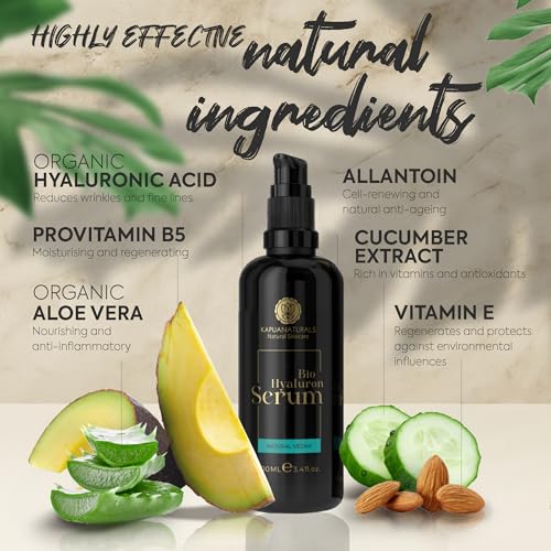 BIO Hyaluronic Acid Serum High Dose • 100ml +Vit E & B5 • 7 fold Hyaluronic Acid Face Serum ✓100% Vegan & BIO ✓Anti-Aging Concentrate ✓ Anti-Wrinkle Natural Cosmetics ✓ Hyaluronic Acid Serum - Image 4