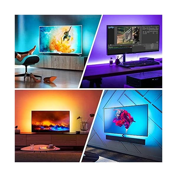 Romwish LED TV Hintergrundbeleuchtung , 3M LED Strip USB Bluetooth LED Licht für 40-50 Inch RGB 5050 APP Control Sync mit Music Bias Lighting Beleuchtung für HDTV, TV-Bildschirm, PC – Bild 7