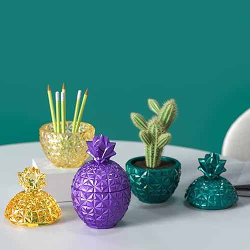 Pineapple Jar Resin Molds Silicone Storage Resin Molds, Pudding Jar Silicone Mold With Lid For Diy Storage Bottle, Candle Holder, Candy Container, Home Decor #TOP8