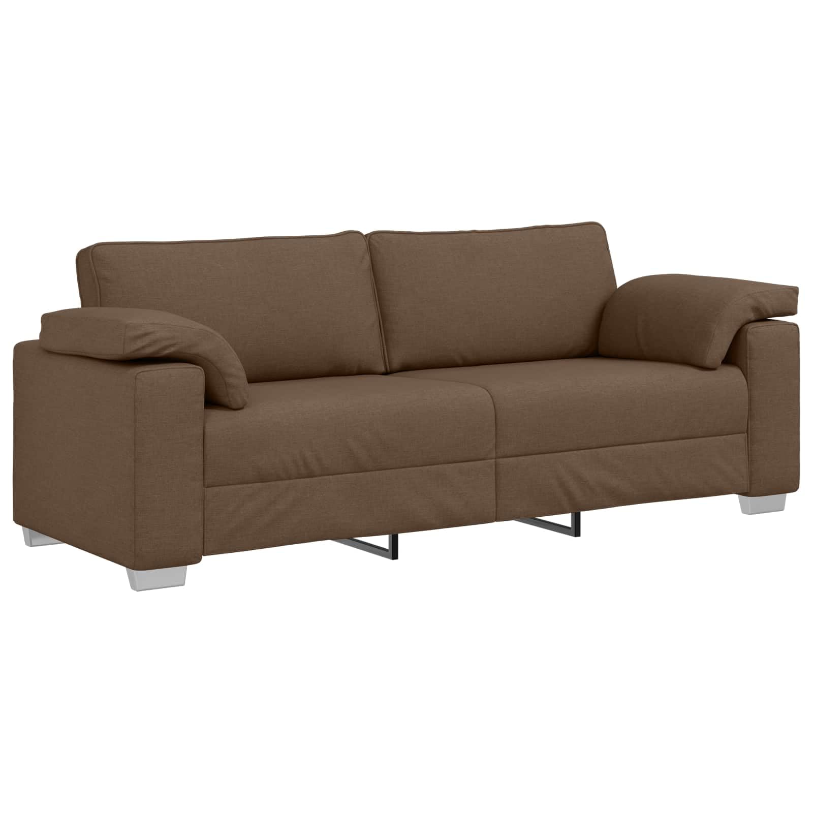 Juego de sofás de 3 piezas, mezcla de lino, moderno juego de salón, sillón de 2 plazas y sofá de 3 plazas, para 6 personas, soporta hasta 660 kg, color marrón
