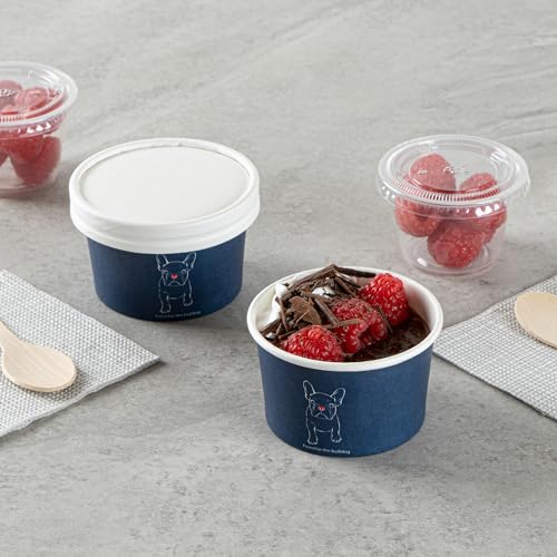 Image of Restaurantware Coppetta 3-Ounce Dessert Cups, 50 Disposable Ice Cream Cups - Lids Sold Separately, Sturdy, Frenchie Paper FroYo Bowls, For Hot And Cold Foods, Perfect For Gelato Or Mousse (Pack of 2)