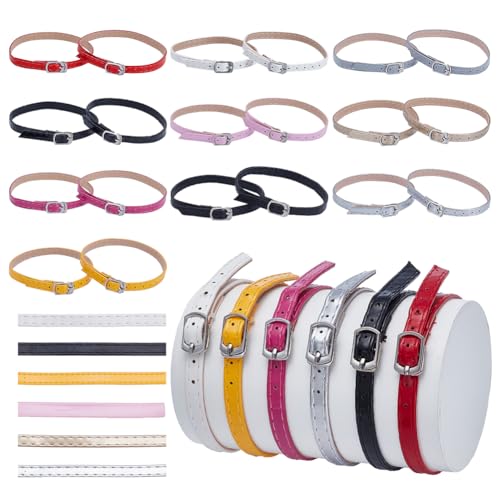 WADORN 10 Sets 10 Styles Detachable PU Leather Shoe Straps Shoelaces, Women's High Heels Shoe Straps Adjustable Ankle Straps Multi Colored Shoes Belt Band Lady Prevent Loose Shoelace With Buckle