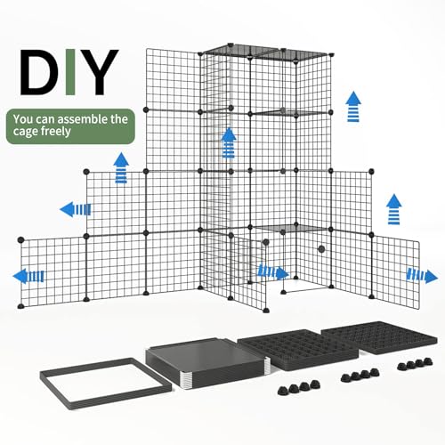 image for Oneluck Extra Large Cat Enclosure Indoor, DIY Kitten Cage Ideal for 1-