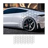 Bittwee Car Door Side Decals, Automotive Body Self-Adhesive Wterproof DIY Hexagon Pattern Vinyl Door Side Graphics Stickers Decoration Accessories, Universal for Vehicles, SUV, Trucks (Black)