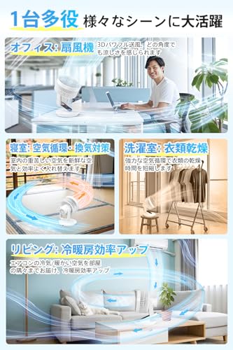 zonzon AI搭載 360° 3D首振りサーキュレーター