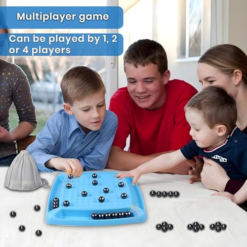 Image of Wishkey Magnetic Battle Chess Board Game for Kids Plastic Age 5+ 20 Steel Balls with Magnetic Wands Multiplayer Family Strategy Puzzle Game Brain Development Toy for Boys Girls Travel-Friendly Gift