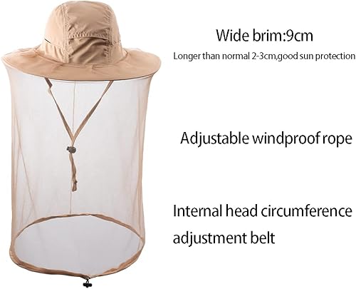 Miniatura 5 de Sombrero de velo de apicultor de abeja, mosquitos, insectos, insectos, pesca, jardinería, gorra con red para la cabeza, capucha de malla para